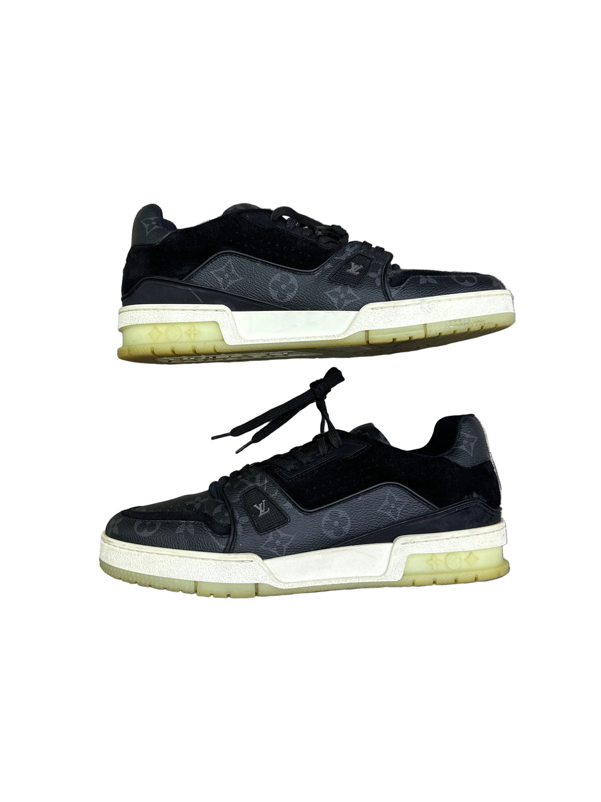 Louis Vuitton Trainer Low Black Monogram Preloved Size 7