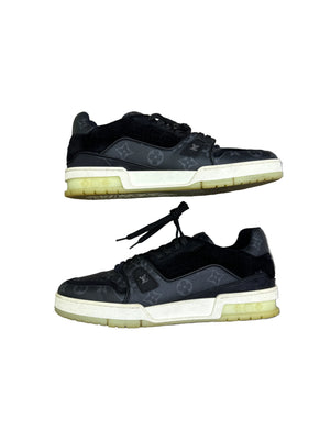 Louis Vuitton Trainer Low Black Monogram Preloved Size 7