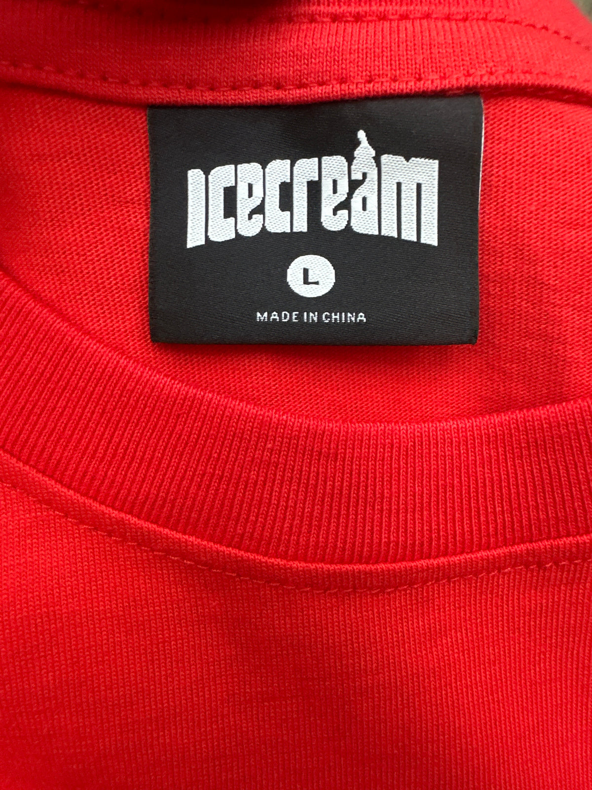 ICECREAM Dog Tee Flowers Red New