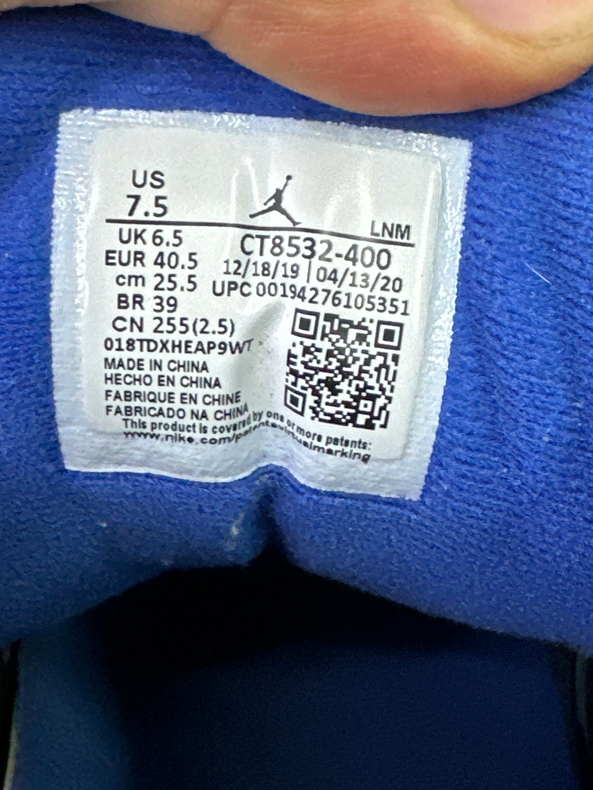 Jordan 3 Varsity Royal Cement Preloved