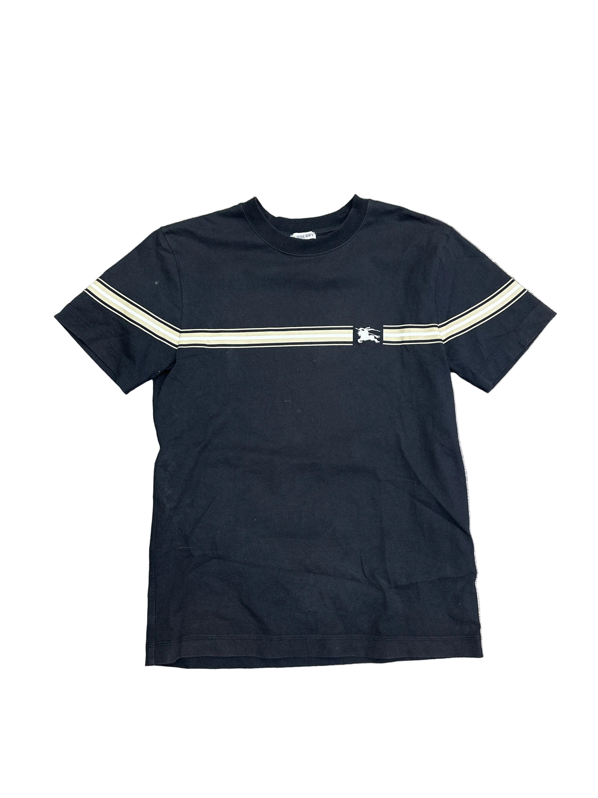 Burberry Striped Logo Black T-Shirt Preloved