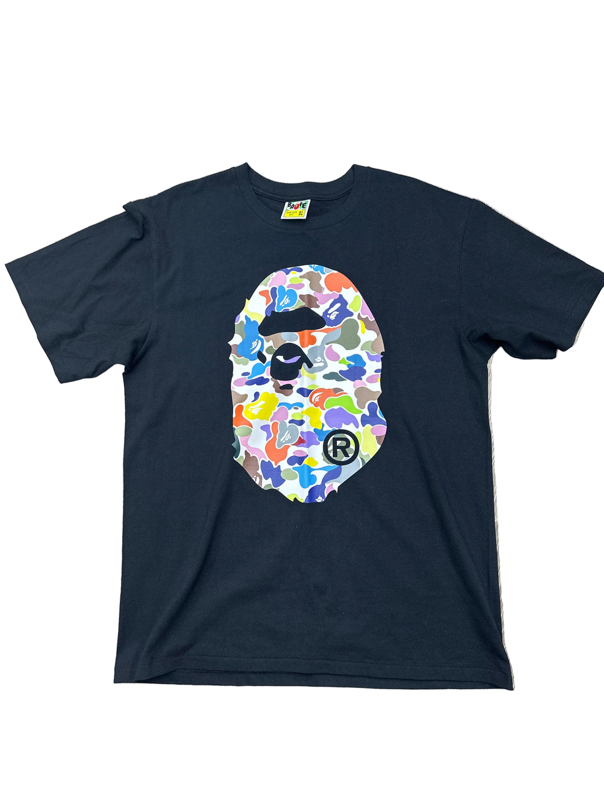 Bape Multi Camo Big Ape Head Tee Black New