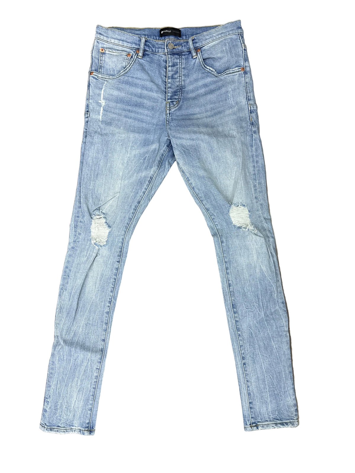 Purple Jeans Light Wash Knee Blowout Preloved