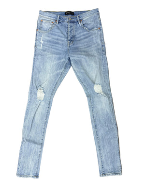 Purple Jeans Light Wash Knee Blowout Preloved
