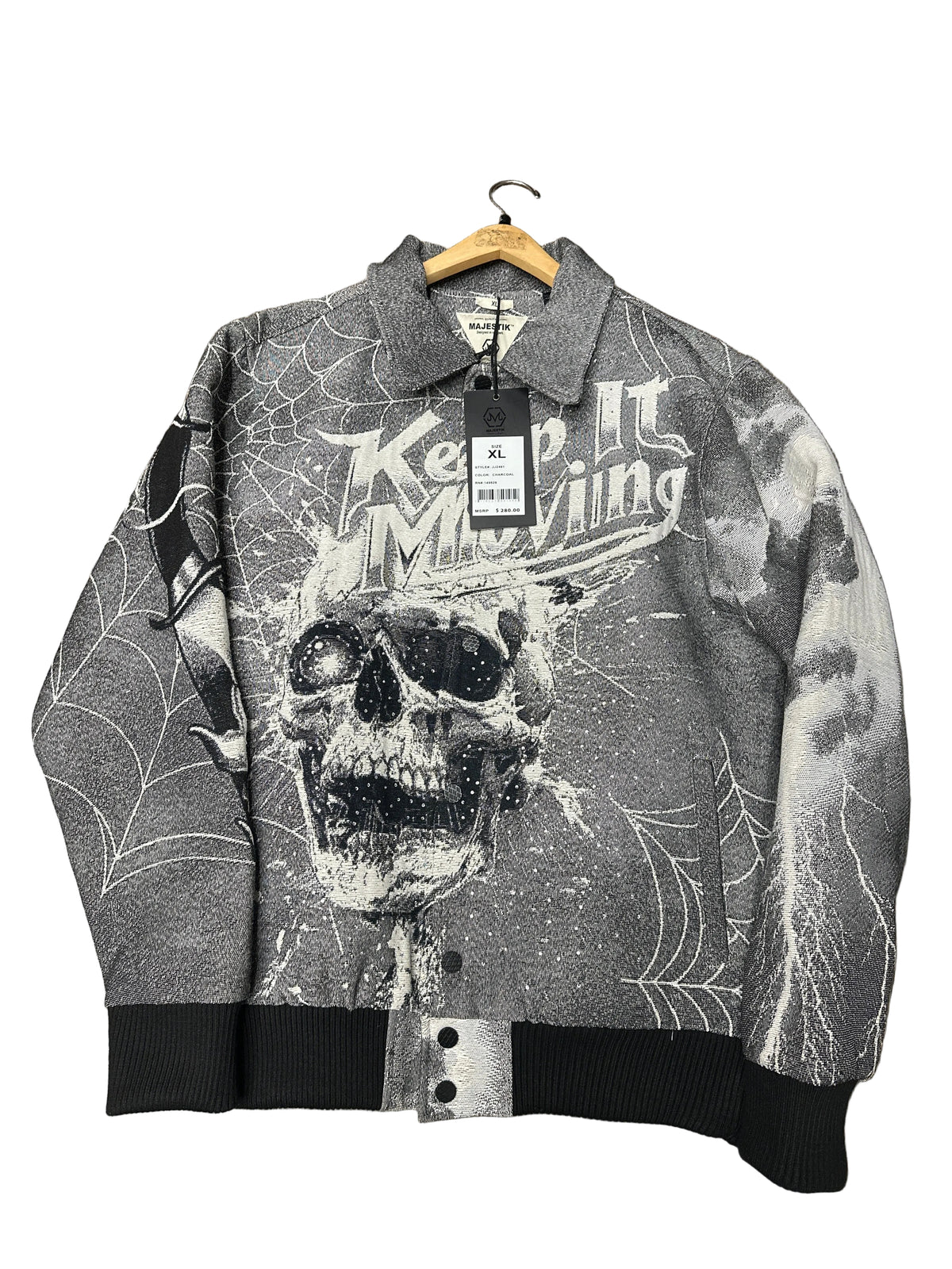 Majestik Rhinestone Grey Jacket New