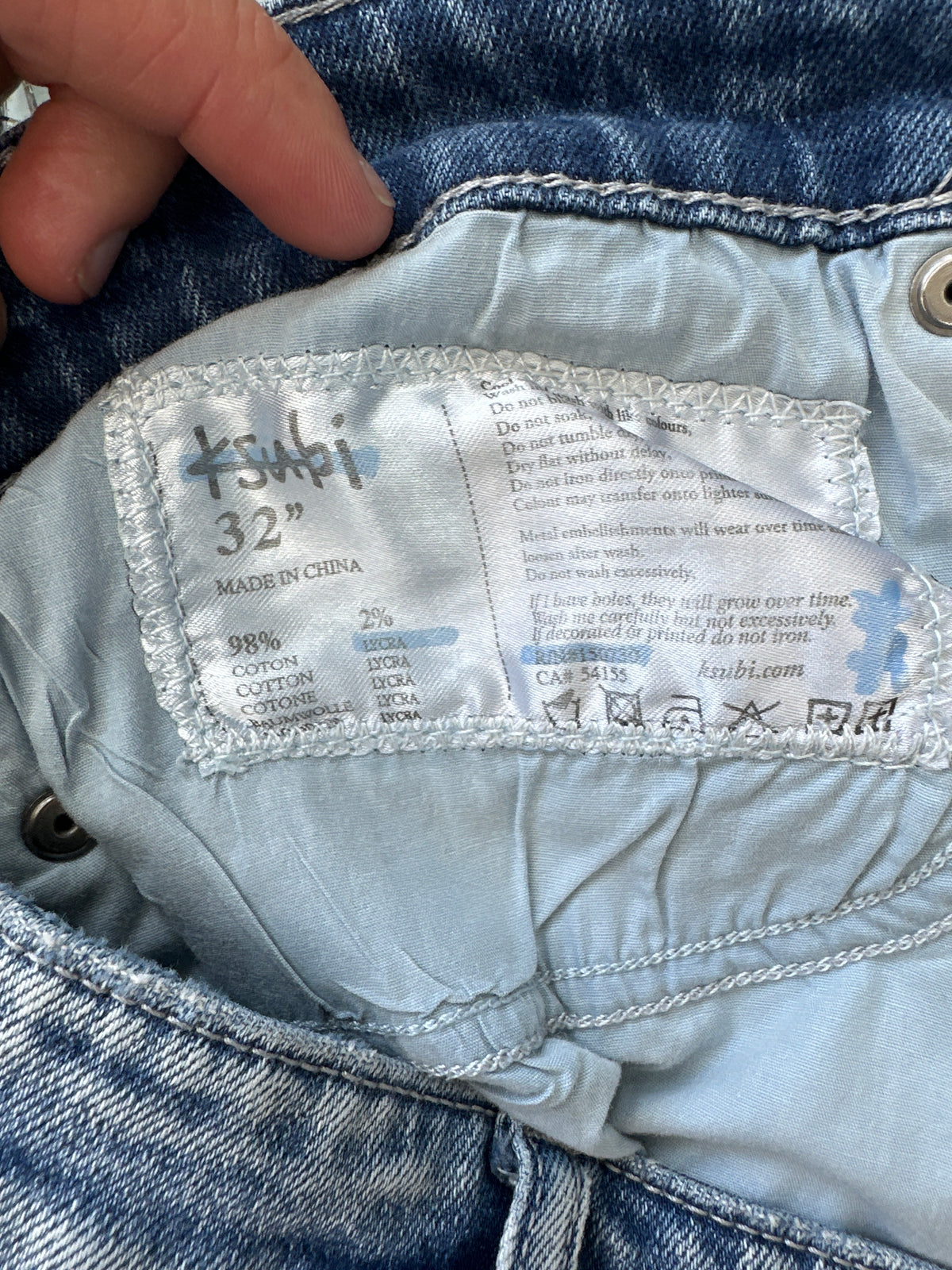 Ksubi Jeans Light Wash Metallic Crosses Preloved