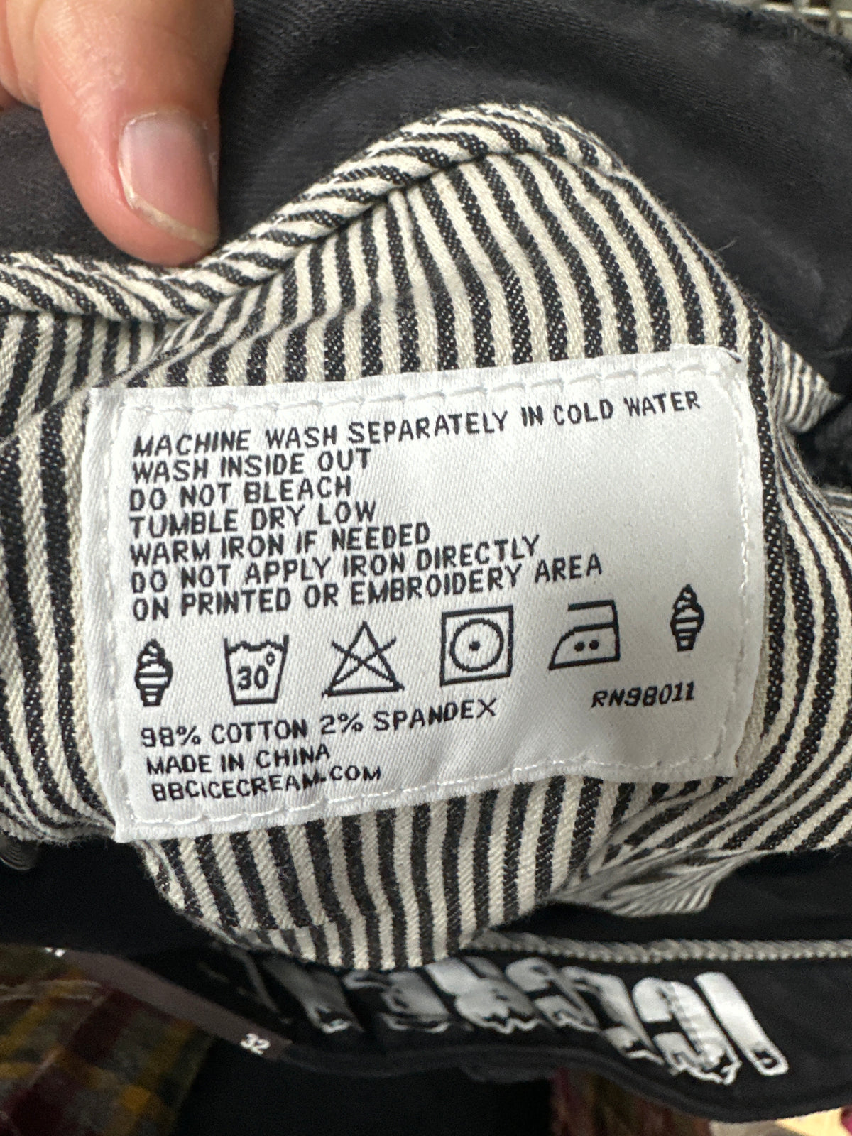 ICECREAM Jean Shorts Black/Blue Dog New