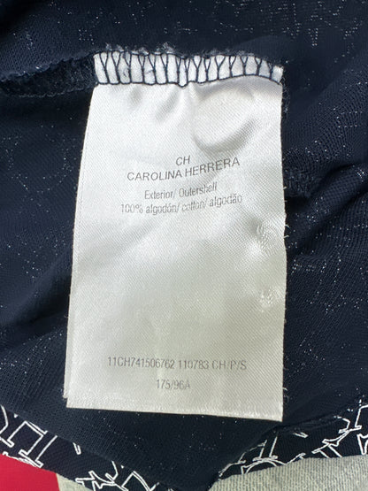 Carolina Herrera CH Monogram Polo Shirt Blue/W Preloved