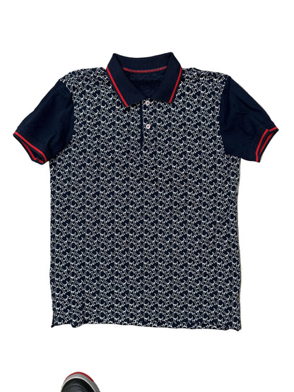Carolina Herrera CH Monogram Polo Shirt Blue/W Preloved