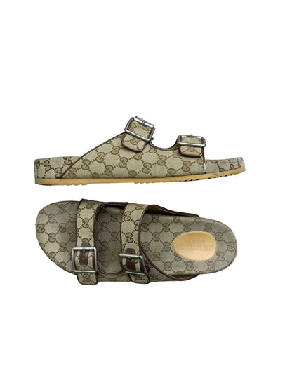 Gucci GG Canvas Double Strap Slides Preloved Size 13