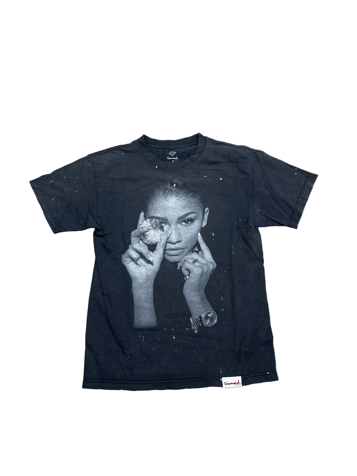 Diamond Zendaya Black Tee Preloved