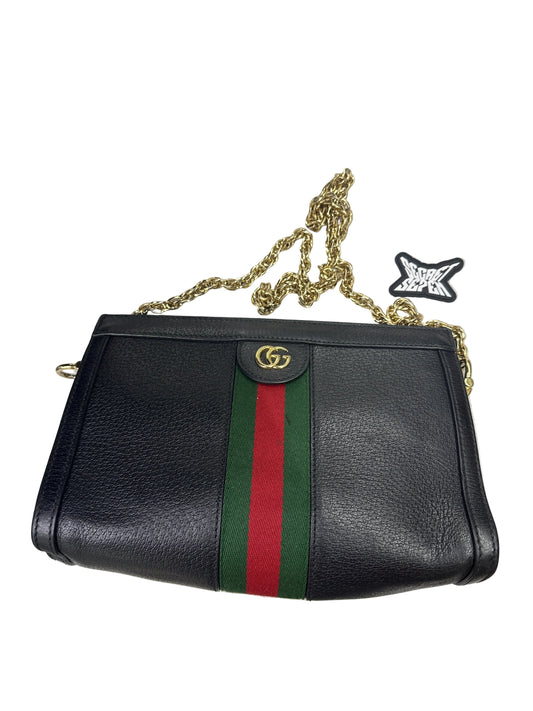 Gucci Leather Crossbody Purse B/G/R Preloved