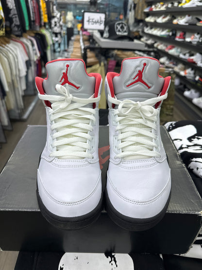 Jordan 5 Fire Red Silver Tongue Preloved Size 8