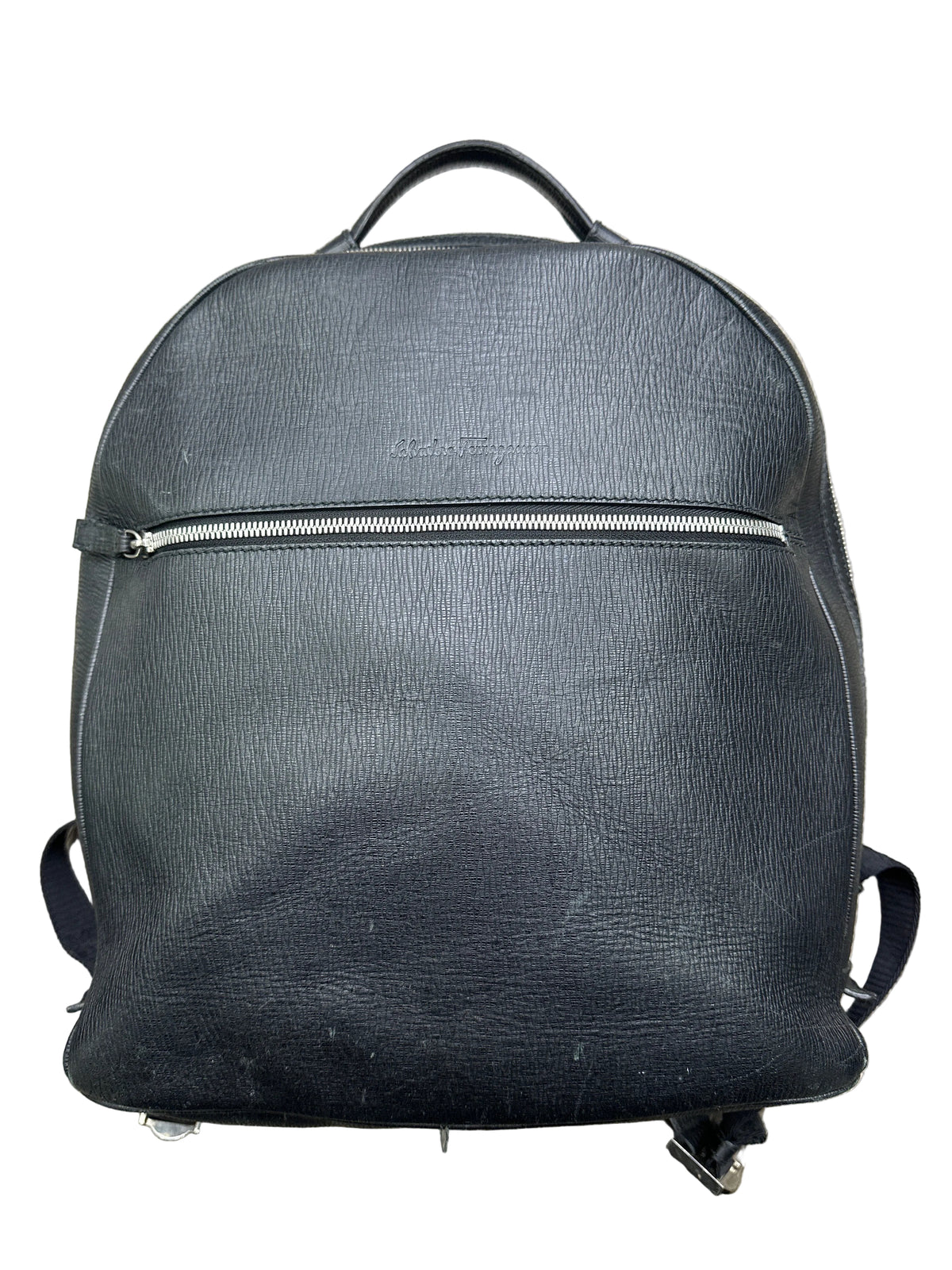 Ferragamo Leather Backpack Black Preloved