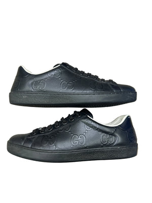 Gucci Ace Black GG Leather Preloved