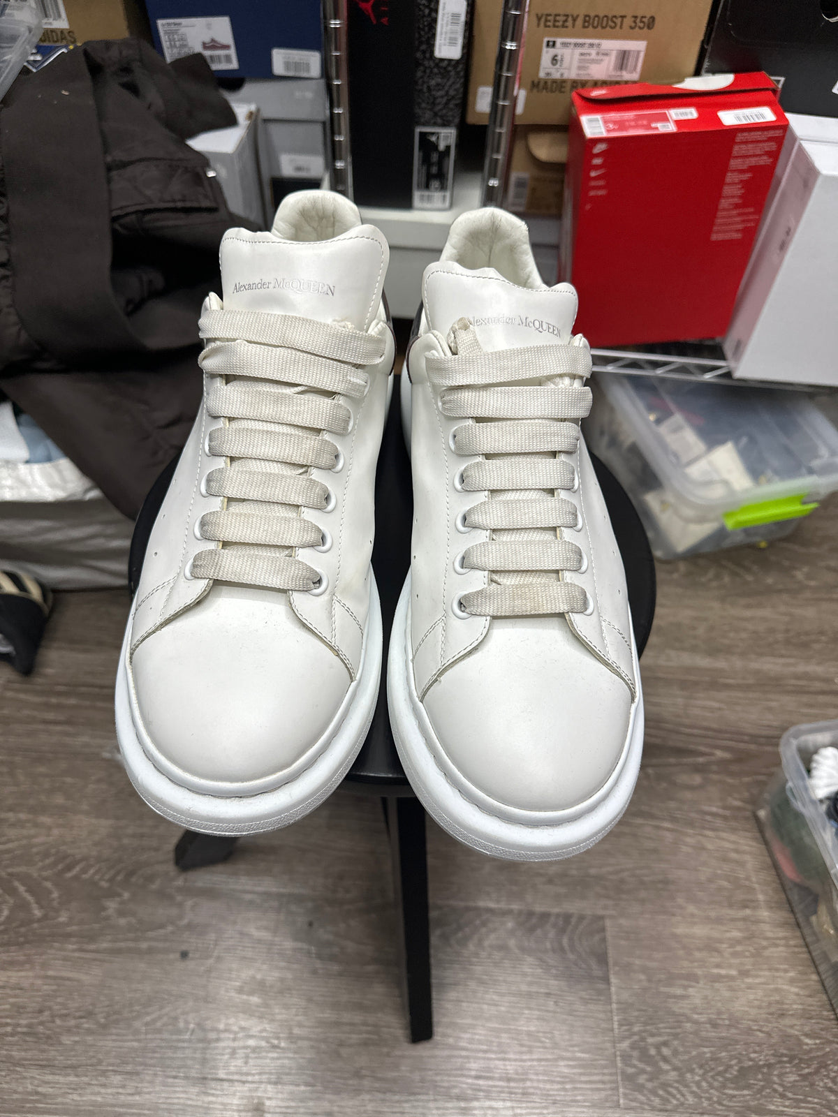 Alexander McQueen White Silver/Red Heel Preloved