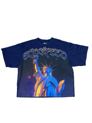 Godspeed Purple City Liberty Tee Navy New