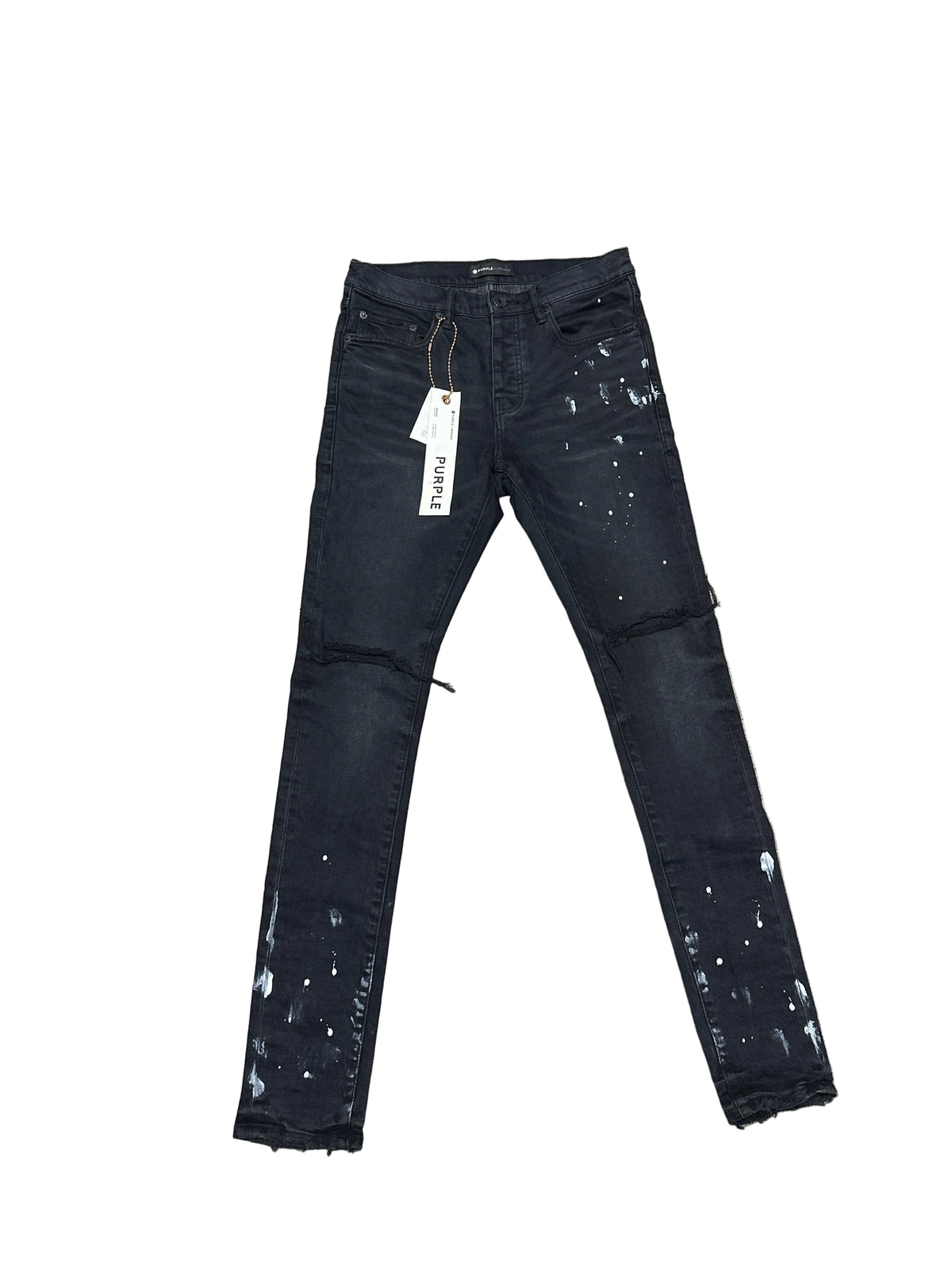 Purple Brand Resin Knee Slit Jeans Black Preloved