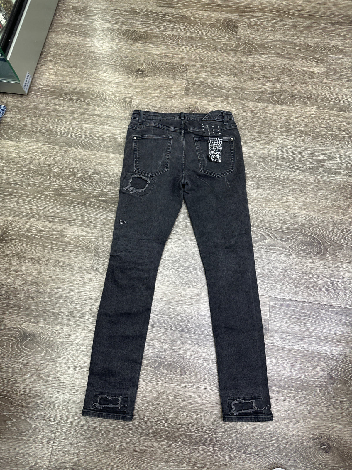 Ksubi Black Light Wash W/Knee Patch Rips Preloved