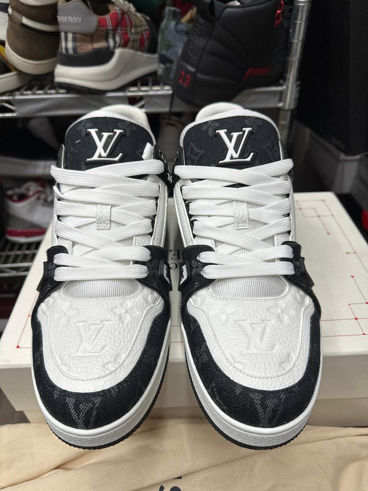 Louis Vuitton LV Trainer Black Monogram New Size 10.5
