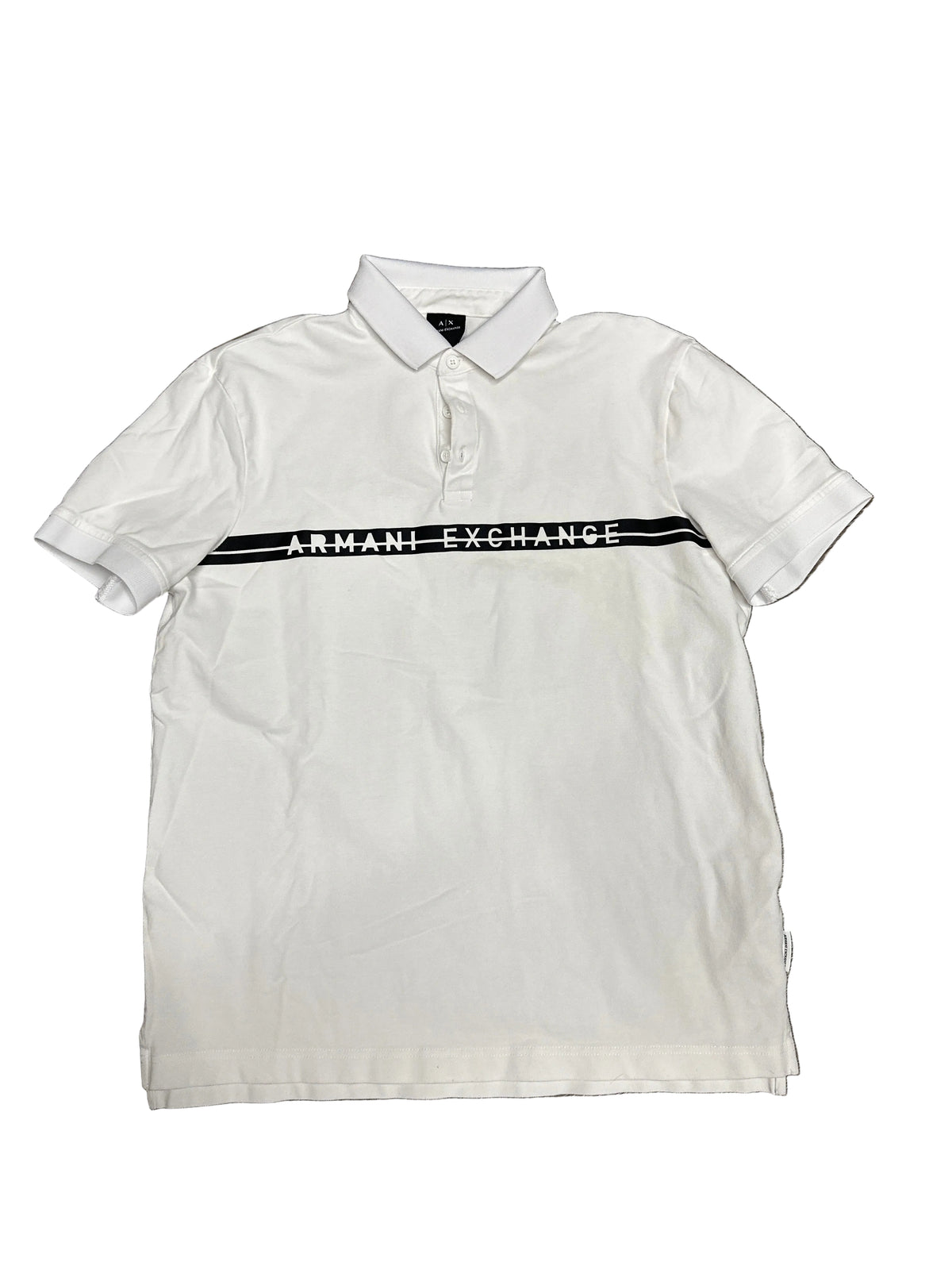 Armani Exchange White/Blk Logo Polo Preloved