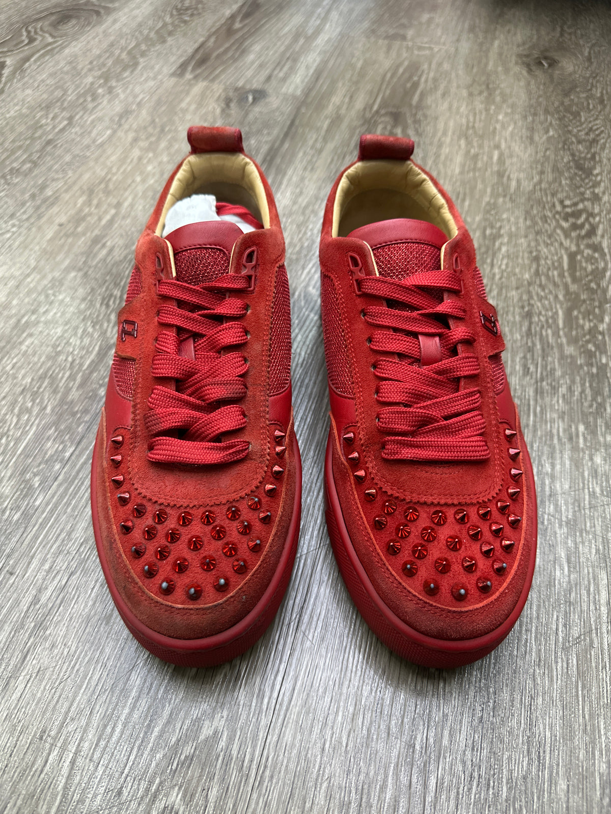 Christian Louboutin Happrui Spiked Suede Red Preloved