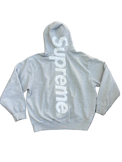 Supreme Hoodie Grey Satin Applique Preloved