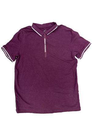 Armani Exchange Polo Tee Burgundy Preloved