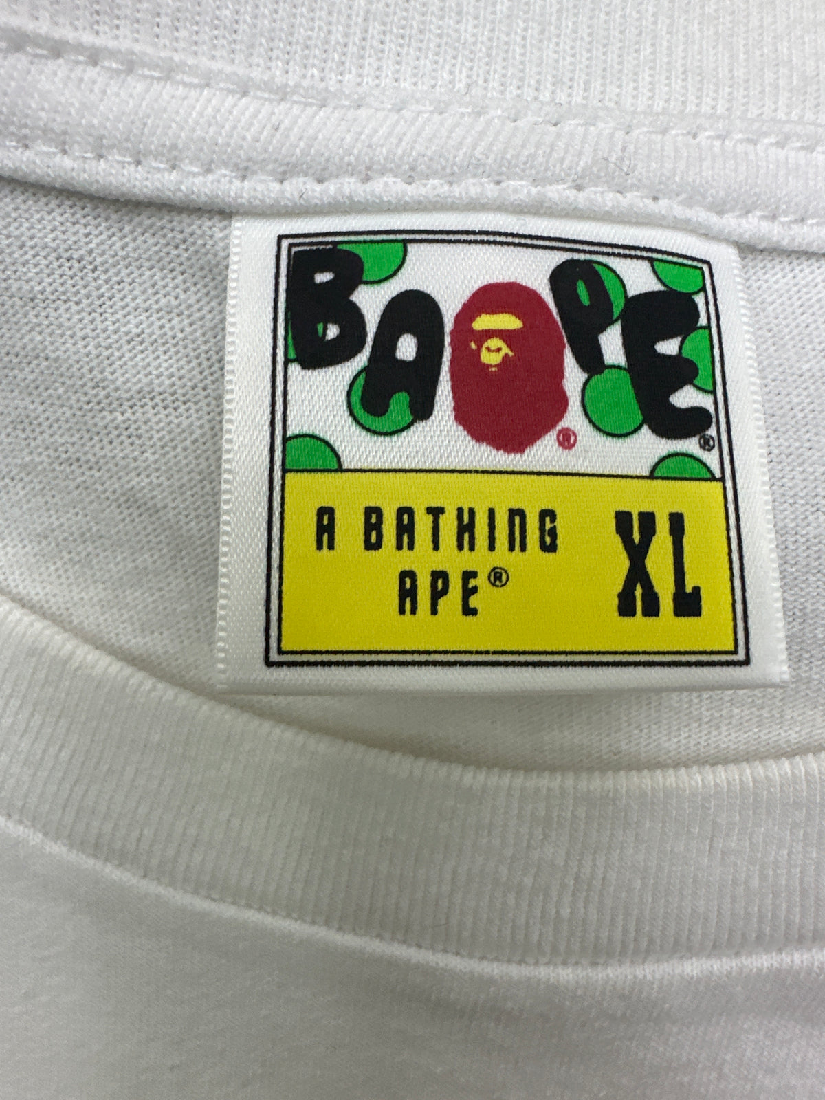 Bape Drip Ape Crossbone College Tee White/Red Preloved