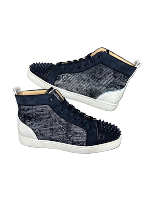 Christian Louboutin Louis Orlato Spike Mesh High Navy Blue Preloved