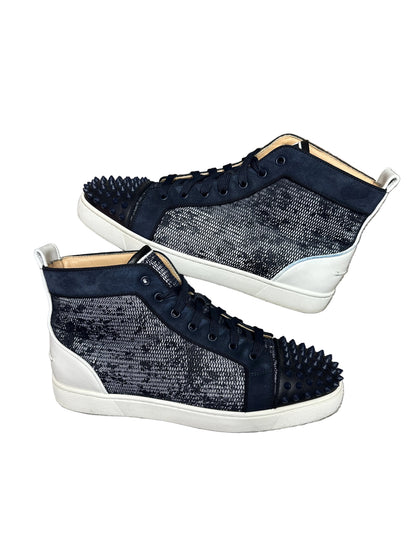 Christian Louboutin Louis Orlato Spike Mesh High Navy Blue Preloved