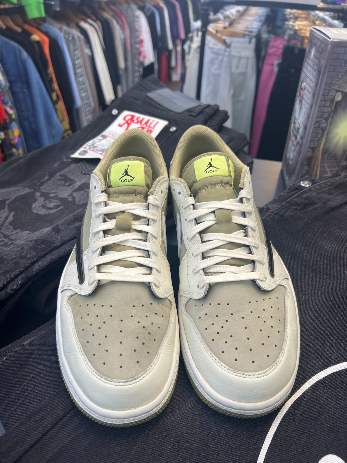 Travis Jordan 1 Low Golf Neutral Olive Preloved
