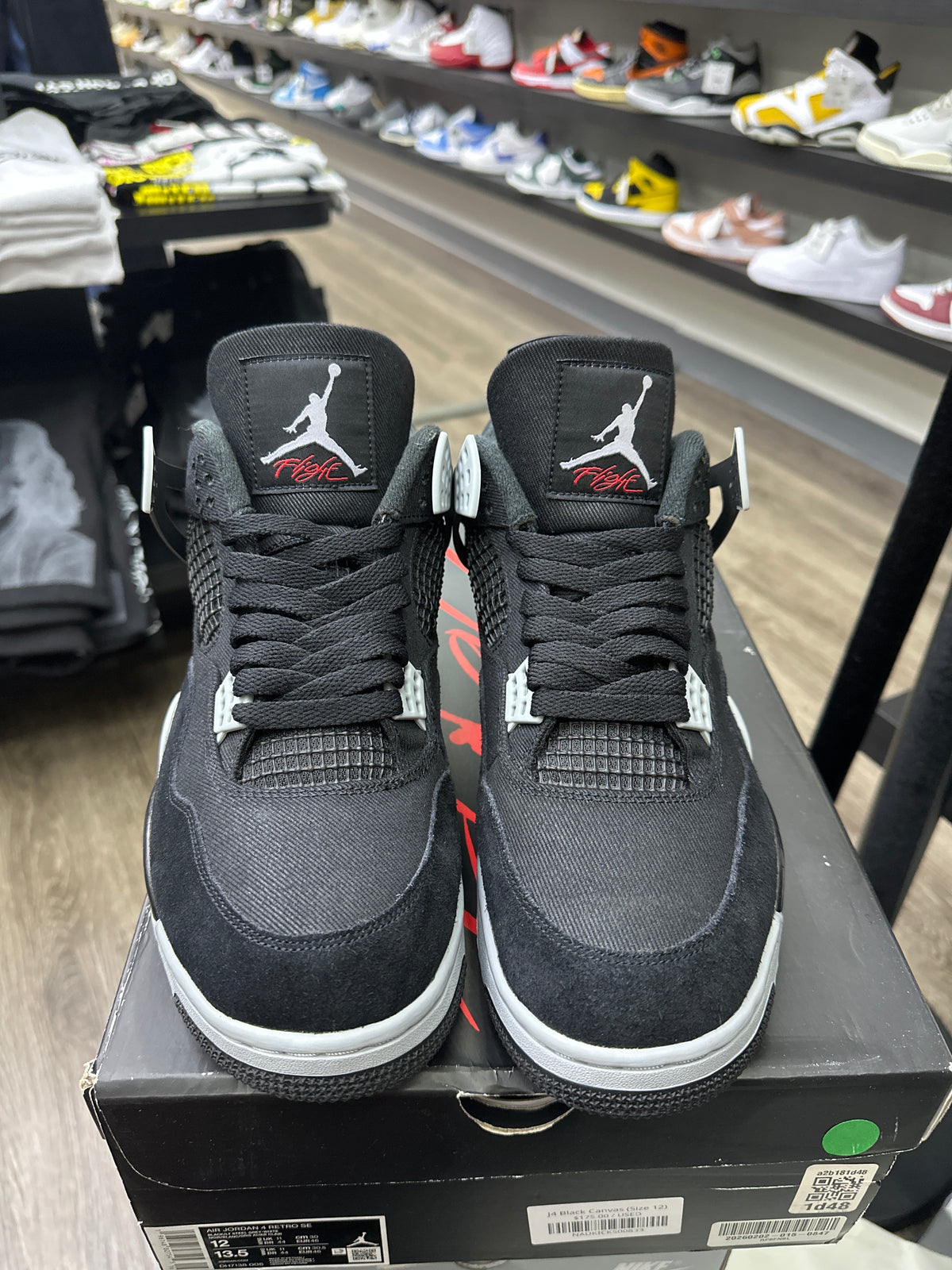 Jordan 4 Black Canvas Preloved