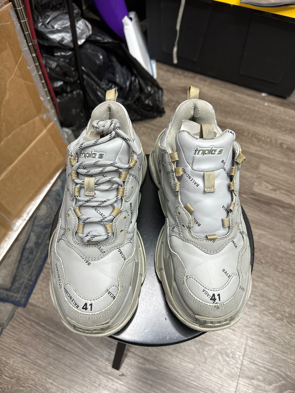 Balenciaga Triple S Allover Grey/Blk Preloved