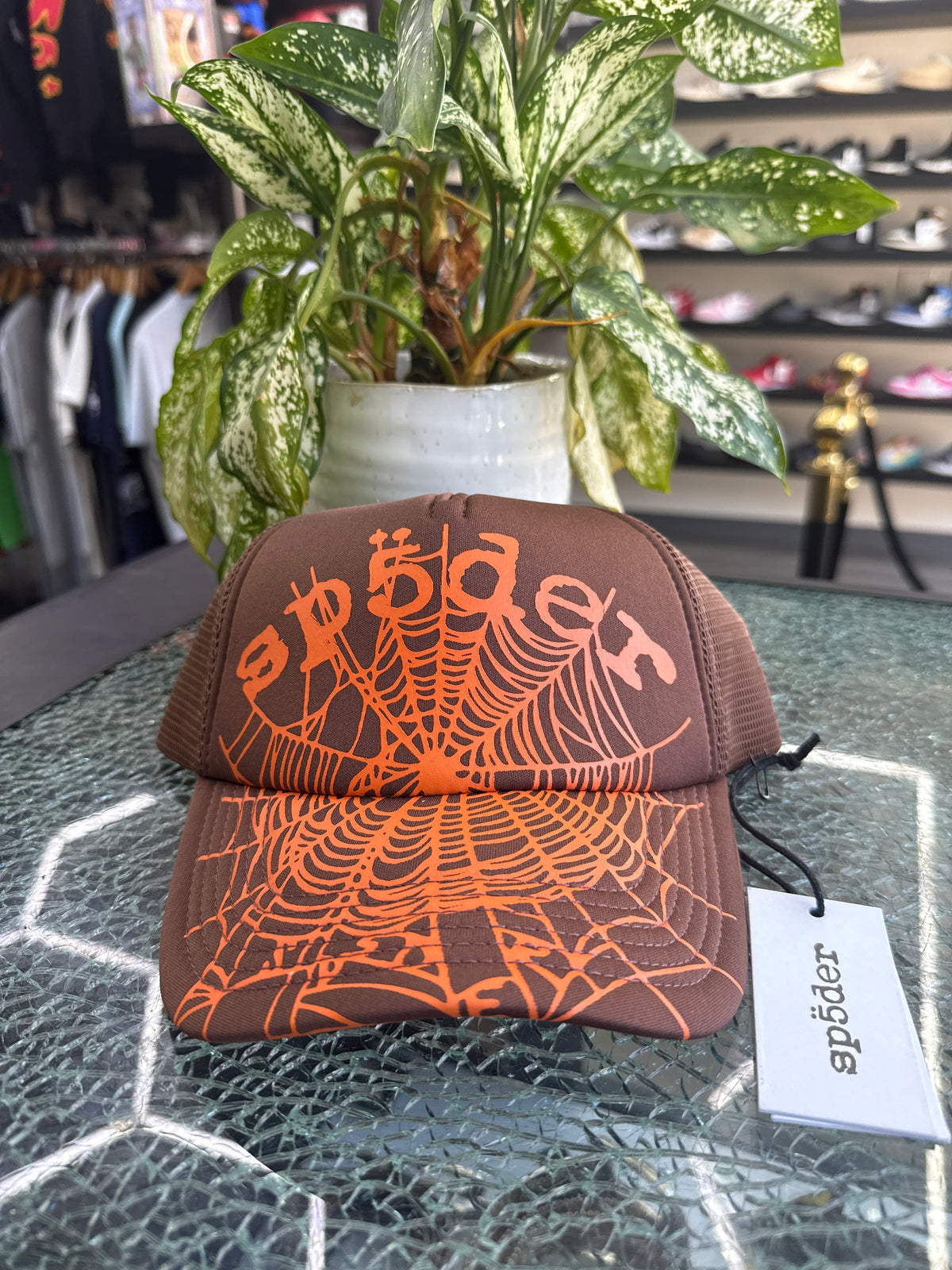 Sp5der Brown Trucker Hat New