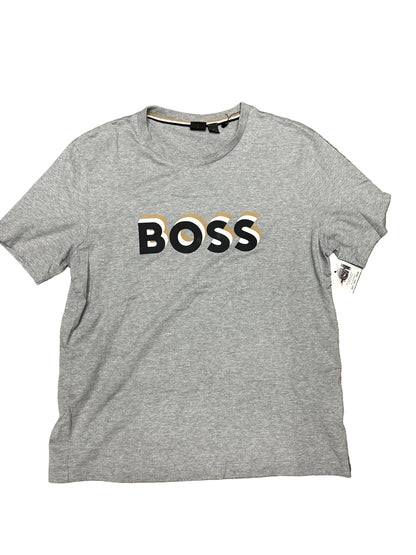 Hugo Boss Grey Tee Black/White/Gold 3D Preloved