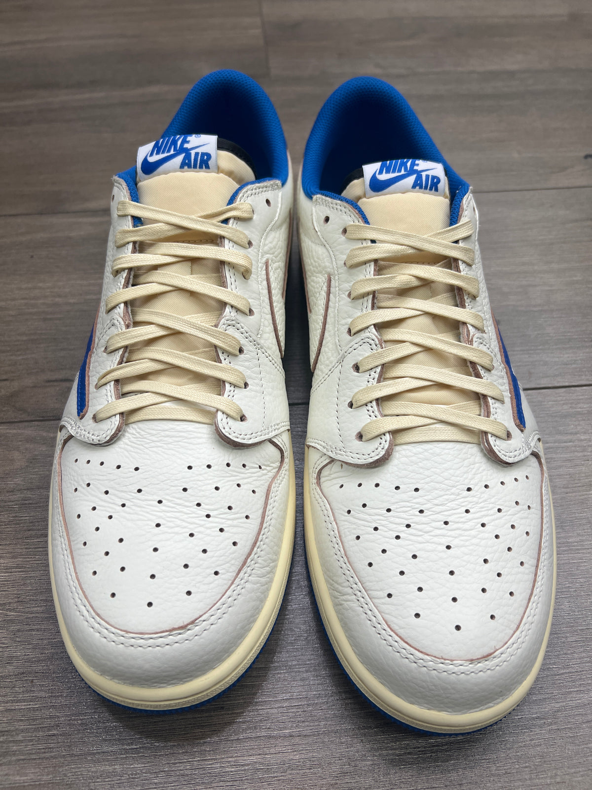 Travis Jordan 1 Low Fragment Sail Military Blue Preloved