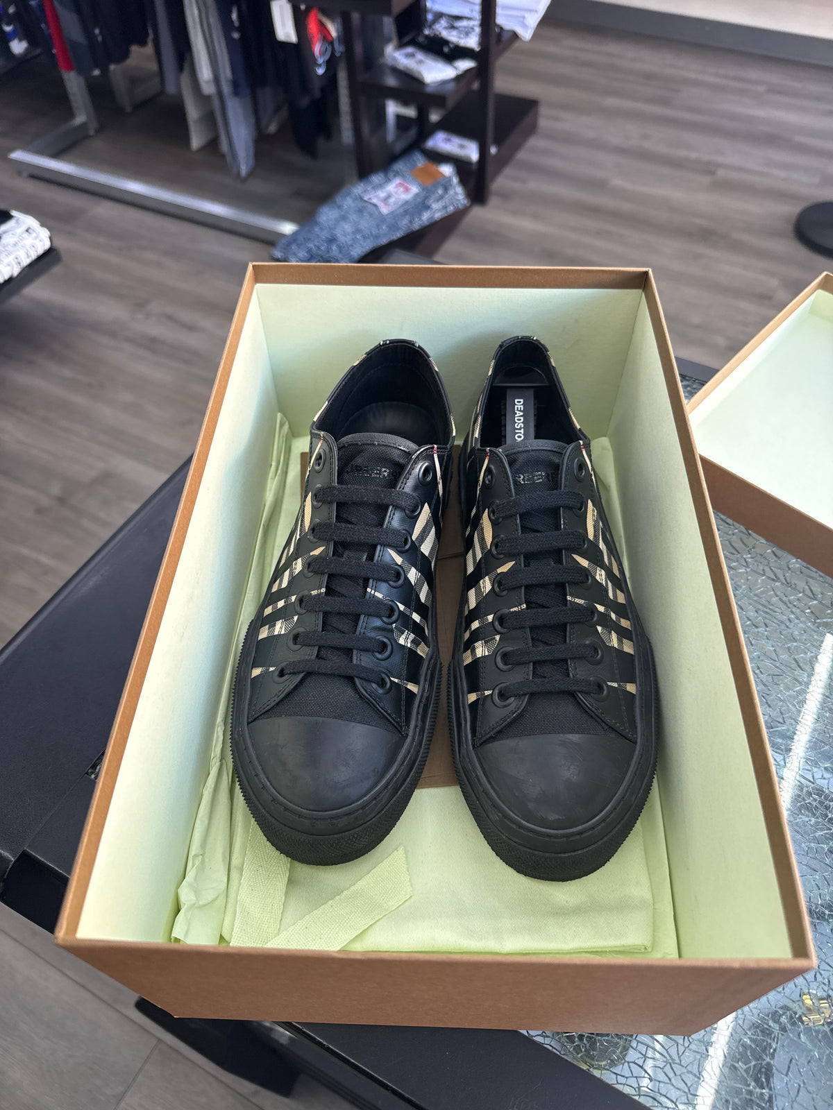 Burberry Low Black Check Sneakers Preloved