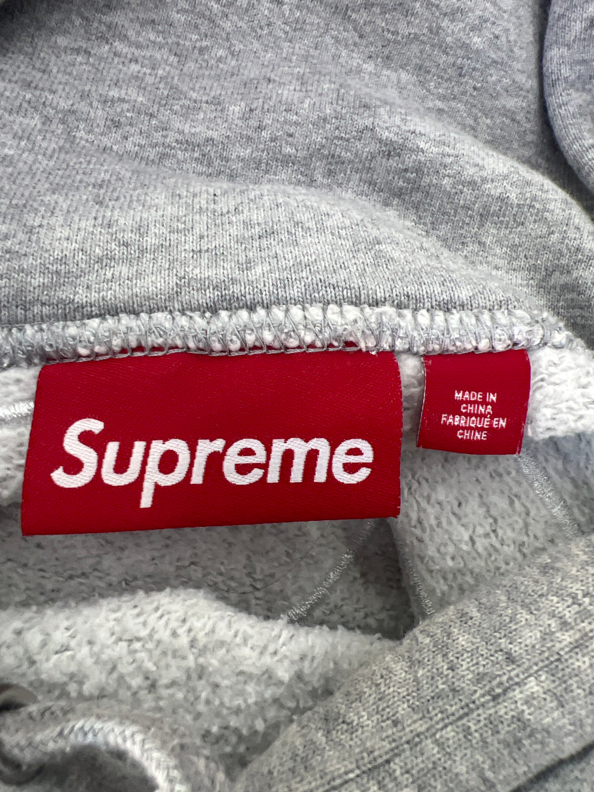 Supreme Hoodie Grey Satin Applique Preloved