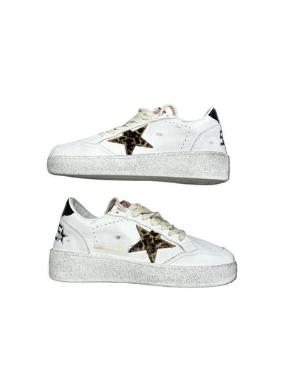 Golden Goose Ball Star White W/Leopard Pony Star Preloved