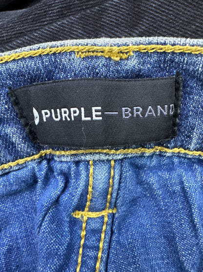 Purple Jeans Blue Knee Blowout Paint Splatter New