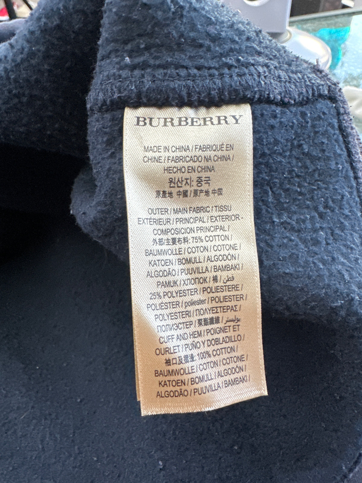 Burberry Hoodie Navy Preloved