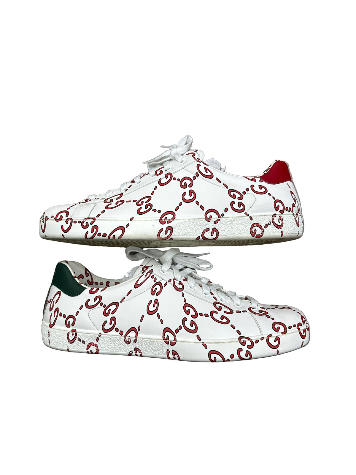 Gucci Ace GG Print Ghost White/Red Preloved