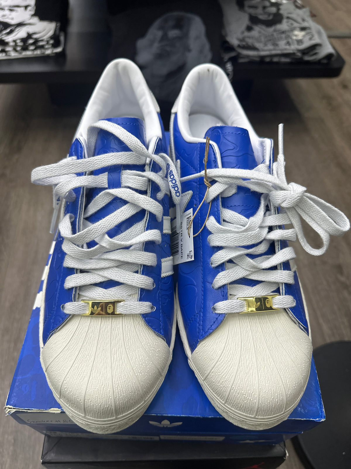 Adidas Superstar Vintage Bape Blue White New