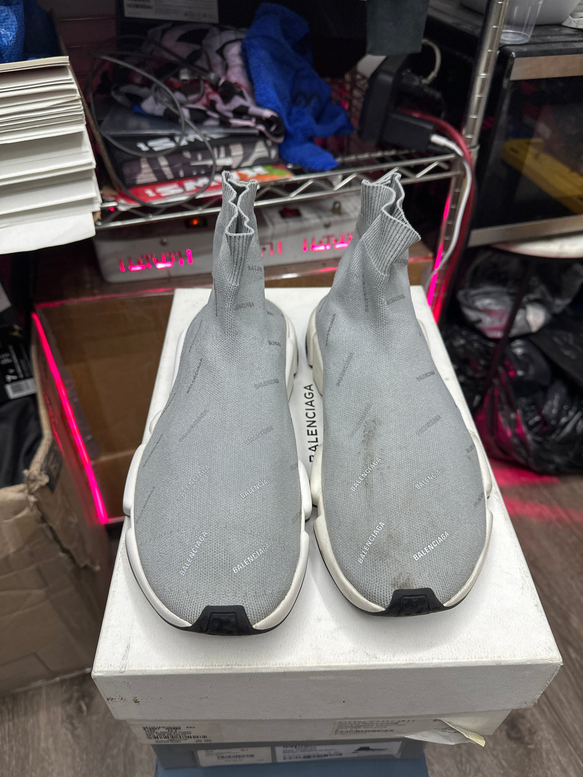 Balenciaga Speed Trainers Grey Reflective Preloved