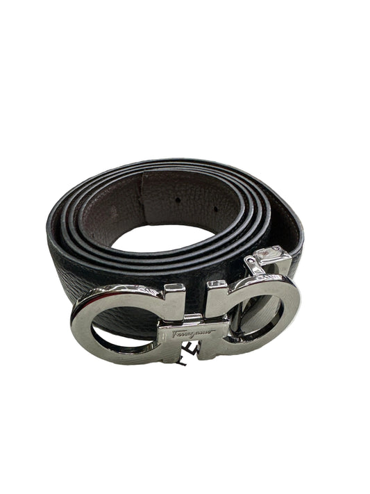 Ferragamo Pebbled Leather Belt Black Preloved