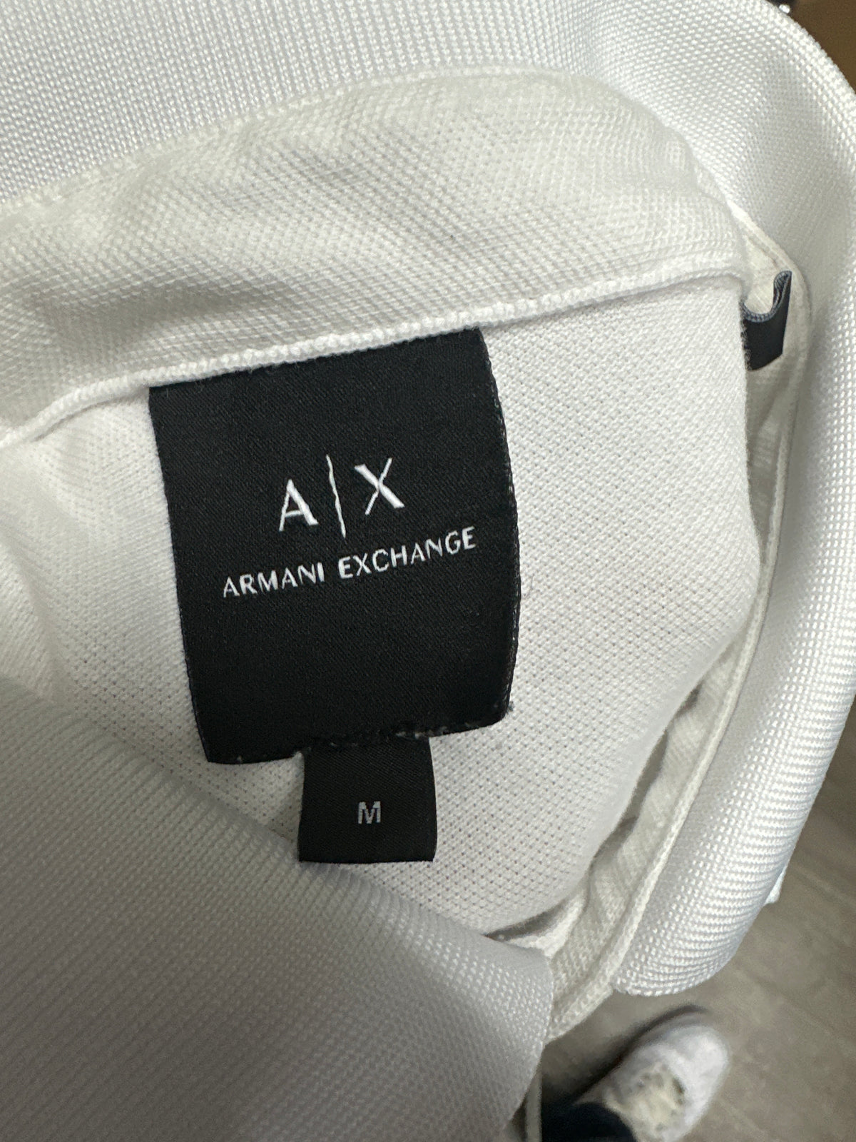 Armani Exchange White/Blk Logo Polo Preloved