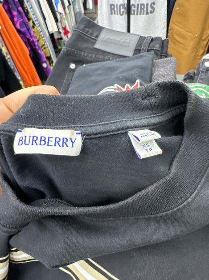 Burberry Striped Logo Black T-Shirt Preloved