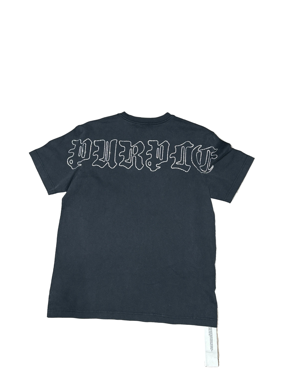 Purple Brand Black Rhinestone Tee New