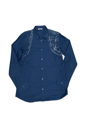 Alexander McQueen Harness-Print Navy Blue Shirt Preloved